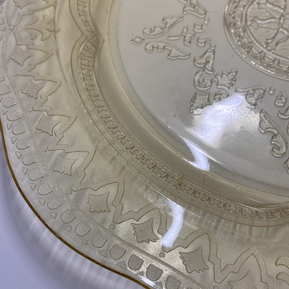 Federal Glass Patrician Spoke Yellow Amber Dinner Plate 11" Depression Glass - Picture 5 of 9